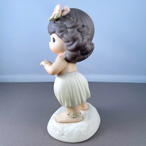 Precious Moments Happy Hula Days Figurine Hawaiian Beach Girl Statue 1995 128694 - Picture 4 of 11